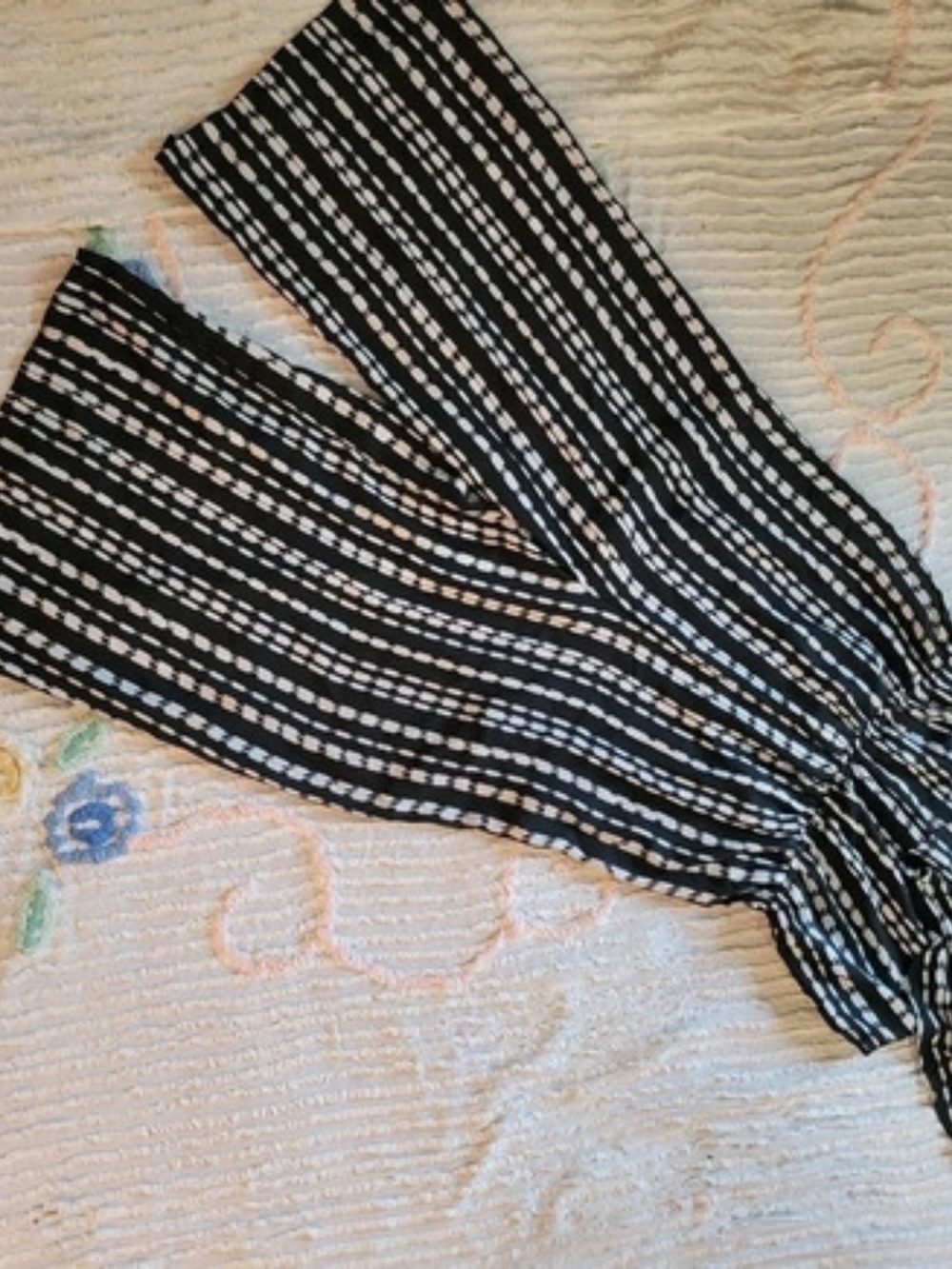 Black & White Striped Jumpsuit By Lily White NWOT